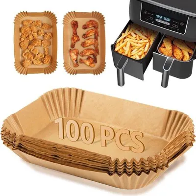 Immagine prodotto di Fogli di carta da forno resistenti al calore per friggitrici ad aria, con rivestimento antiaderente
