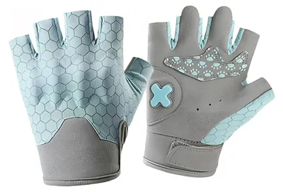 Produktbild von Fahrradhandschuhe Kinder Halbfinger Blau Atmungsaktiv