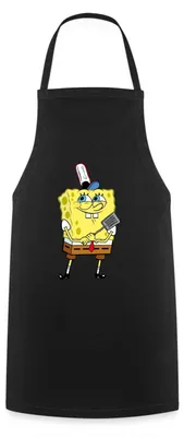 Produktbild von Spreadshirt SpongeBob Schwammkopf Burger Braten Kochschürze, One size, Schwarz