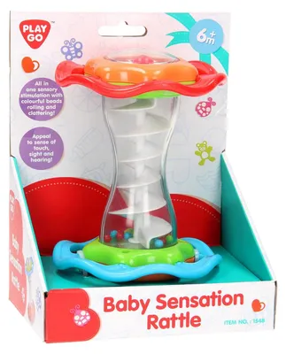 Zdjęcie produktu dla Grzechotka Play Baby - kolorowa plastikowa grzechotka dla niemowląt z uchwytem