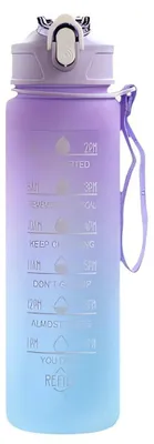 Produktbild von Foxter 2573 Trinkflasche mit täglicher Trinkmengen-Markierung, 1000 ml, violett-blau