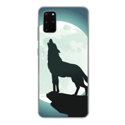 Produktbild von MuchoWow® Handyhülle Schutzhülle Hülle für Samsung Galaxy S20 Plus Wolf - Mond - Stein Silikon Softcase Handy Hülle - Hartschale