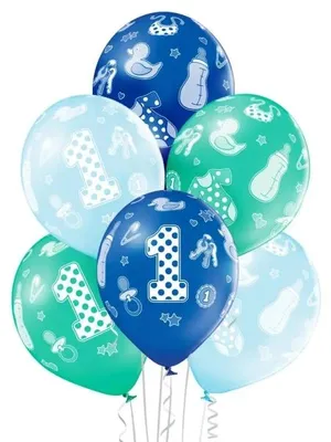 Produktbild von Ballons, 1. Geburtstag, 30 cm, 6 Stück - Aliga