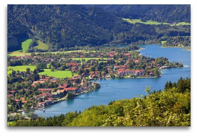 Produktbild von Premium Textil-Leinwand 120x80cm quer Rottach-Egern am Tegernsee | Wandbild, HD-Bild auf Keilrahmen, Fertigbild auf hochwertigem Vlies, Leinwanddruck von SusaZoom