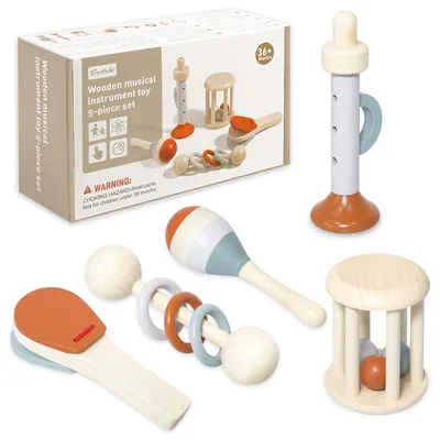 Produktbild von Musikinstrumente für Kinder, Hochwertiges Holzspielzeug Baby zur Musikalischen Früherziehung,Montessori Spielzeug ab 3 Jahre