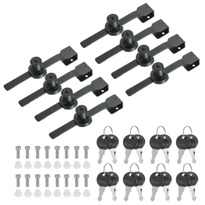Produktbild von 8 Stück Glas Türschloss mit Chrom-Finish