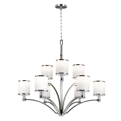 Produktbild von Elstead Prospect Park Kronleuchter E27 9-fach Satin Nickel, Chrom