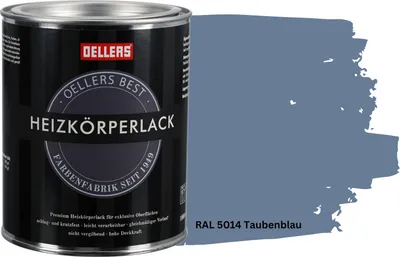 Produktbild von OELLERS Premium Heizkörperlack 1L – RAL 5014 Taubenblau | Heizkörperfarbe & Heizungsfarbe | Hochdeckender Heizungslack | Hitzebeständig & langlebig