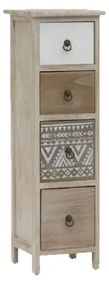 Productafbeelding van Houten commode met 4 lades en een geometrisch patroon