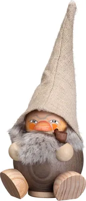 Produktbild von Kugelräucherfigur - Waldzwerg, steingrau