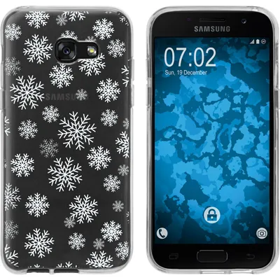 Produktbild von PhoneNatic Case kompatibel mit Samsung Galaxy A7 (2017) Silikon-Hülle X Mas Weihnachten Schneeflocken M2