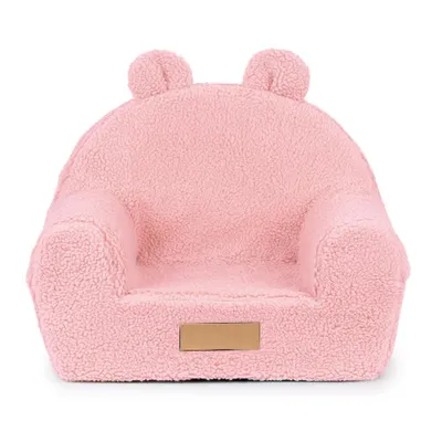 Immagine prodotto di Poltroncina in schiuma per bambini Flumi mini divano con orecchie – tessuto Teddy rosa