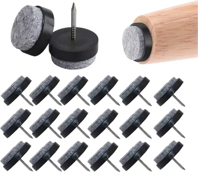 Produktbild von 20 Stück Filzgleiter für Stühle, Filzgleiter Nagel 20 mm, Gleiter für Stühle. Für Schützen Sie die Bodenmöbel Tisch und Stühle