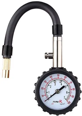 Obrázok produktu pre Digitálny merač tlaku v pneumatikách, ohybná hadica, 100 PSI, pre osobné automobily, motocykle, nákladné vozidlá a SUV