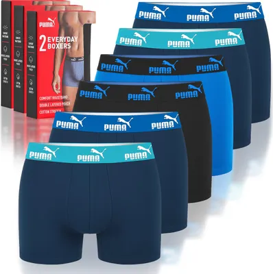 Produktbild von PUMA Herren Boxershorts 6er-Set Baumwolle Farbe Blue Navy Größe XXL