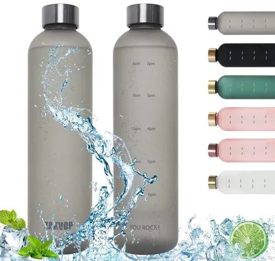 Productafbeelding van Sportwaterfles 1 L met Tijdmarkering - BPA Vrij