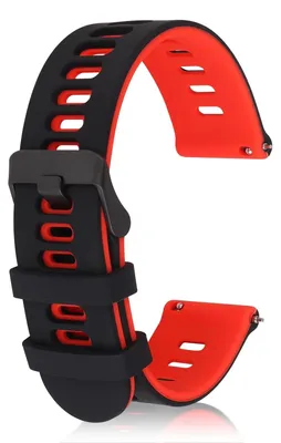 Produktbild von Uhrenarmband Ersatzband Silikonarmband - Silikon - Schnellwechsel - Schwarze Schließe - Universal