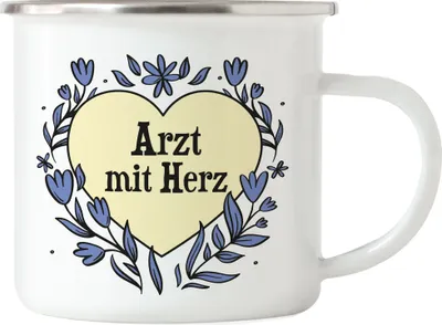 Produktbild von Arzt mit Herz Emaille Tasse Geschenkidee Zum Danke Sagen Bester Arzt