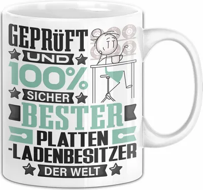 Produktbild von Plattenladenbesitzer Geschenk Lustiger Spruch für Plattenladenbesitzer Geschenkidee Bester Plattenladenbesitzer Der Welt (Weiß)