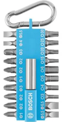Produktbild von 21-teiliges Schrauberbit-Set mit Snap-hook, Hellblau