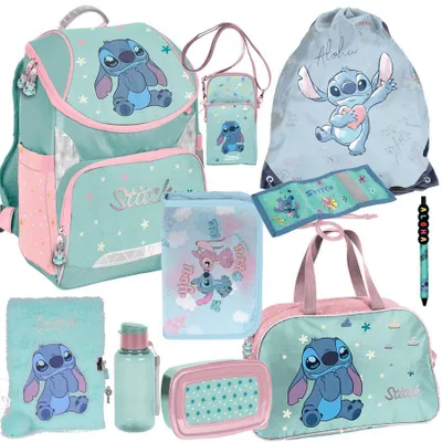 Produktbild von Mega Schulset XXL – Stitch Disney | 10-teiliges Schulranzen-Set Für Jungen & Mädchen  Klasse 1–4