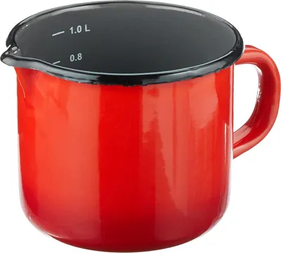 Image de Pot à lait "Rome" 12 cm émail rouge, flammé