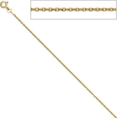 Produktbild von JOBO Ankerkette 333 Gelbgold diamantiert 1,6 mm 60 cm Gold Kette Halskette Federring