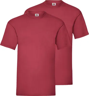 Produktbild von Doppelpack Fruit of the Loom Valueweight T-Shirt + GRATIS MyShirt Stoffbeutel Farbe: dunkelrot Größe: 3XL