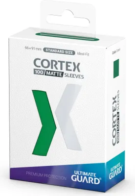 Zdjęcie produktu dla Rękawy Ultimate Guard Cortex, matowe, rozmiar standardowy, 100 sztuk, zielone