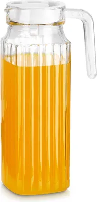Produktbild von Glaskrug mit Deckel, schmal, 1 l
