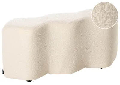 Zdjęcie produktu dla BELIANI Ławka złamana biel boucle tapicerowana 86 x 30 nieregularny kształt do sypialni i salonu syn skandynawski