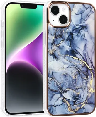 Produktbild von UNIQ Accessory iPhone 14 & 15 Plus TPU Backcover - Marble Grey