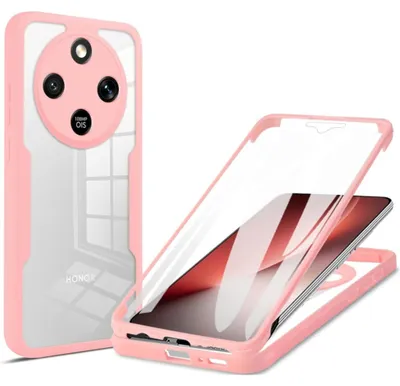 Obrázok produktu pre 360° puzdro na mobilný telefón Honor Magic 8 Lite s ochranou displeja a fotoaparátu, ružové