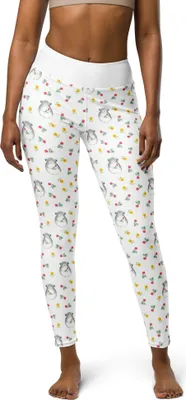 Produktbild von Mr. & Mrs. Panda Yoga-Hose Chinchilla Blume Größe XS - Weiß - Geschenk, Pilates-Hose, Tights, Büro, Kummer, Sport-Leggings, Gute Laune, Glücklichsein, Damen Sporthose
