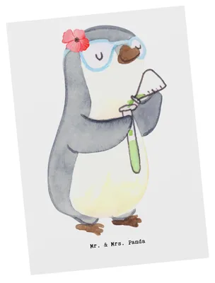 Produktbild von Mr. & Mrs. Panda Ansichtskarte Chemielaborantin Herz - Weiß - Geschenk, Fotokarte, Grußkarte, Postkarte, Studium, spruchkarte, Forschung, Postkarten, Labor, Experiment