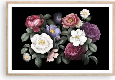 Produktbild von Gerahmtes Poster - Rahmen in heller Eiche - Blumen Blumenstrauß Komposition - 91,5x61 cm - Wand Bild - Wanddeko - Wandbilder - Kunstposter - Wandposter - Bilderrahmen - Bilder - P2NAA91x61-5032