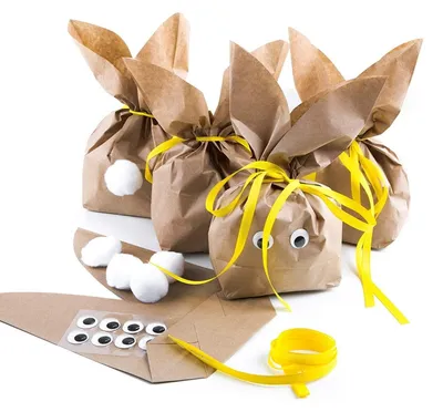 Produktbild von Logbuch-Verlag 10 Osterhasen Tüten gelb natur - Geschenkverpackung Ostern Ostergeschenk als Alternative zum Osternest Hasentüten für Kinder5 Stück