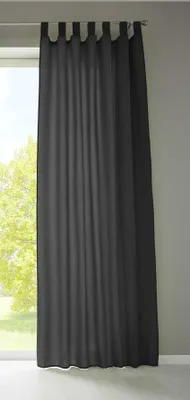 Produktbild von 1er Set Vorhang Schal Schlaufen »Berlin« HxB 245x140 cm Schwarz Blickdicht Microsatin Lichtdurchlässig Kräuselband Uni Matt, 20400N