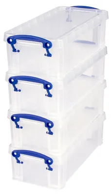Produktbild von Aufbewahrungsbox aus Kunststoff, 0,9 l, transparent, 4 Stück