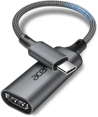 Produktbild von USB C auf HDMI Adapter 4K@60Hz, Thunderbolt 3/4 kompatibel, Alumm+Nylon, Typ-C zu HDMI Adapter für iPhone 15 16 17 Serie, MacBook iPad Pro Air, iMac, S26, Surface Pro, Dell usw.