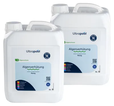 Produktbild von Ultrapool Algenverhütung Algizid Pool Algenmittel chlorfrei gegen Algenbildung 1 L / 5 L / 10 L (2 x 5 L)
