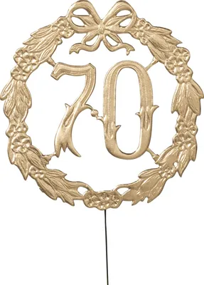 Produktbild von DEMMLER Festliche Zahl 70 gold 13cm mit Draht