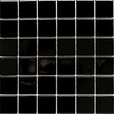 Produktbild von Mosaik Fliese Keramik schwarz glänzend Fliesenspiegel Küchenrückwand MOS16B-0301_f