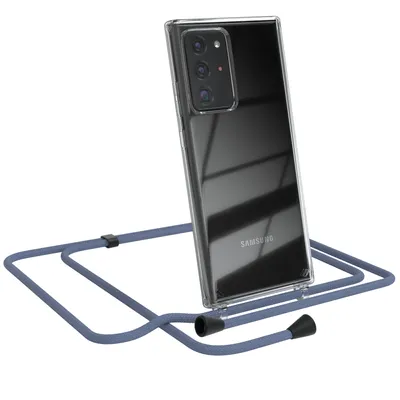 Produktbild von EAZY CASE Handykette kompatibel mit Samsung Galaxy Note 20 Ultra / Note 20 Ultra 5G, Handyhülle mit Umhängeband, Handykordel, Schutzhülle Clear, Band in Grün