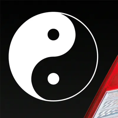 Produktbild von Auto Aufkleber Yin und Yang Symbol KFZ 10x10 cm Weiss Glanz Sticker Heckscheibenaufkleber