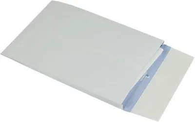 Produktbild von Faltentaschen 254x381x25mm 140g/qm haftklebend VE=125 Stück weiß