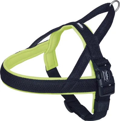 Produktbild von Nobby Mesh Preno, Hund, Zugfreier Gurt, L-XL, Schwarz, Gelb, Nylon, 85 cm