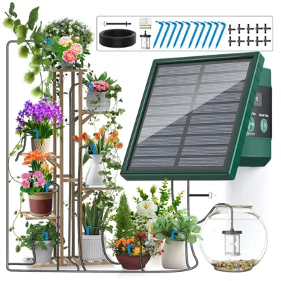 Produktbild von Automatisches solarbetriebenes Tropfbewässerungsset für Garten und Balkon