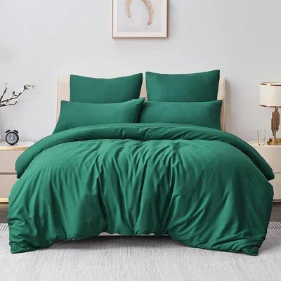 Produktbild von Famanu Bettwäsche 200 x 200 cm, 3-teilig, grün - mit Kissenbezügen und Reißverschluss