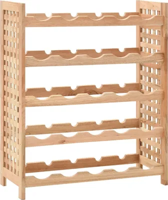 Image de Casier à bouteilles pour 25 bouteilles Bois de noyer 63x25x73cm
